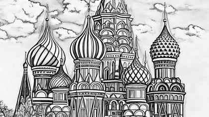 A pencil sketch of intricate domed architecture, created using BeFunky's Sketcher sketch tool for an expressive and detailed pencil sketch.