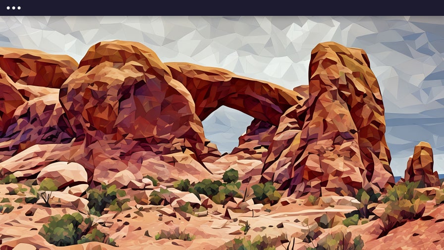 rocky desert landscape with artistic filter applied