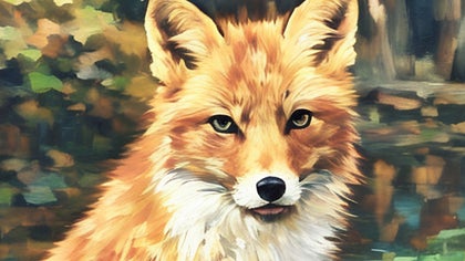 photo of a fox with impressionist effect applied