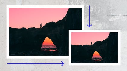 large image of a beach landscape overlayed with a smaller version of the same image