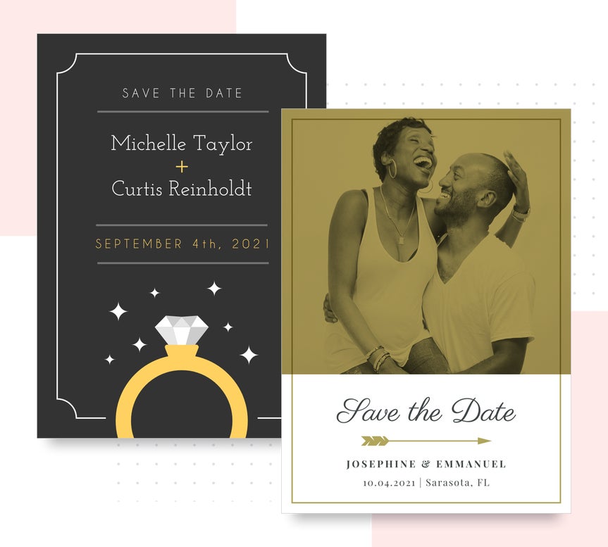 Budget Wedding Save the Date Cards & Templates