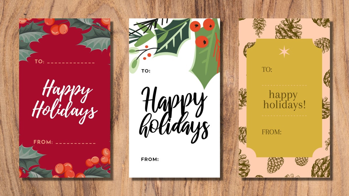 Gift Voucher Layouts with 3 Sizes in 2 Color Palettes Stock
