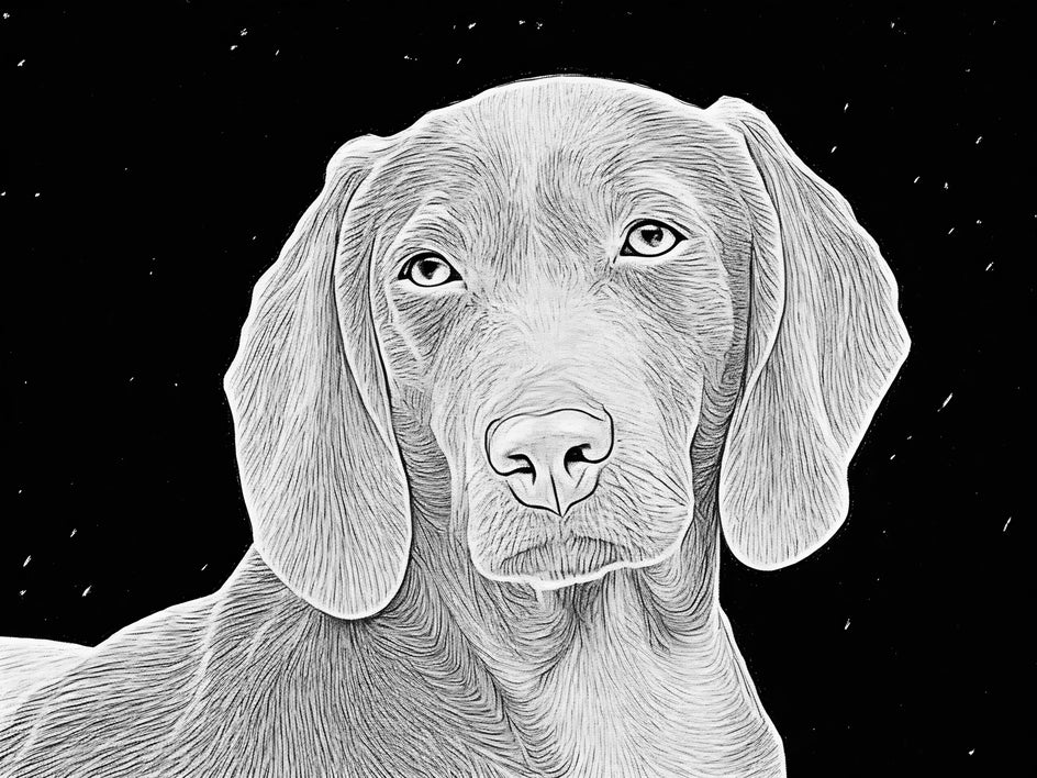 dog charcoal drawing after