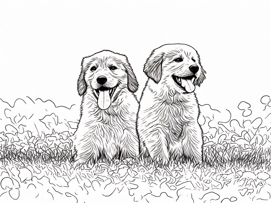 puppies sketch effect