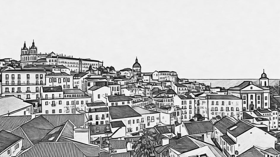 cityscape coloring book page