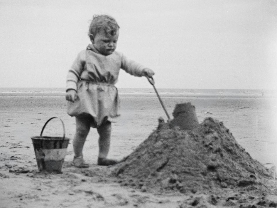 old photo of child with object remover applied