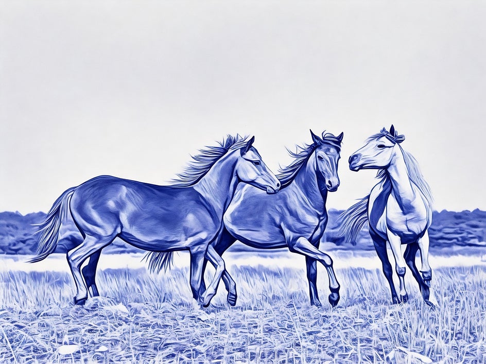 horses with pen art gfx applied