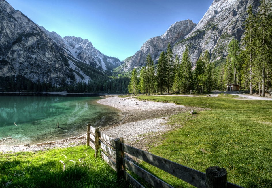 landscape of lake and mountains