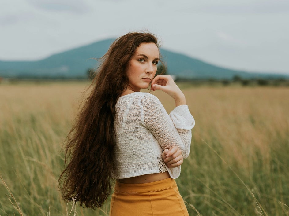 female portrait in field