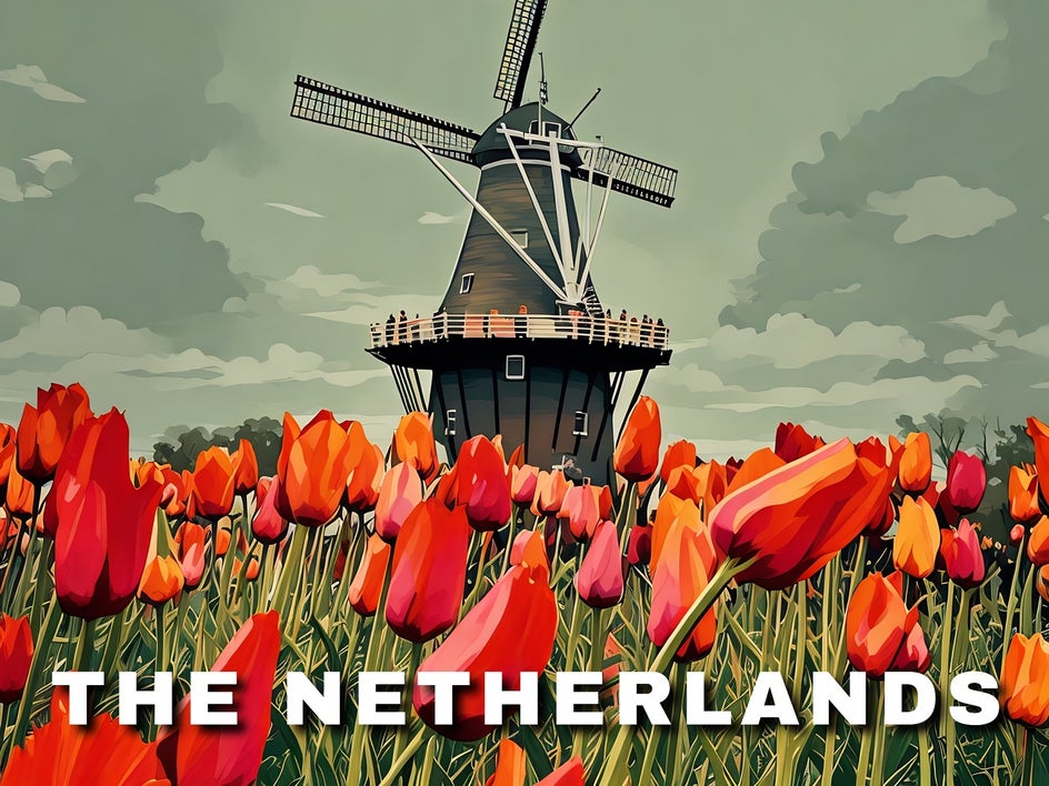 netherlands travel poster