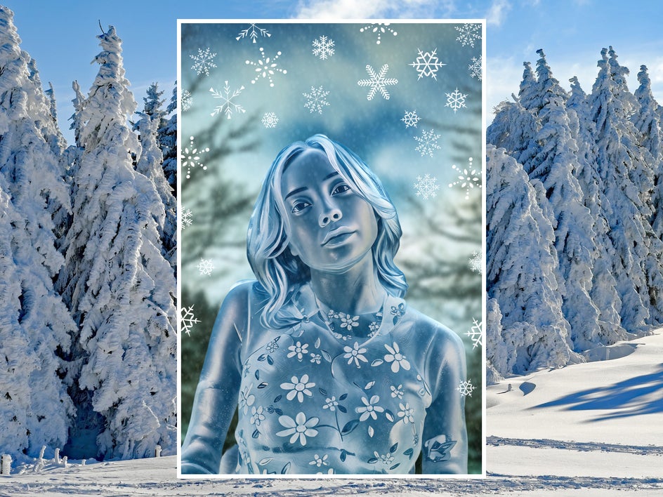 winter scenery portrait