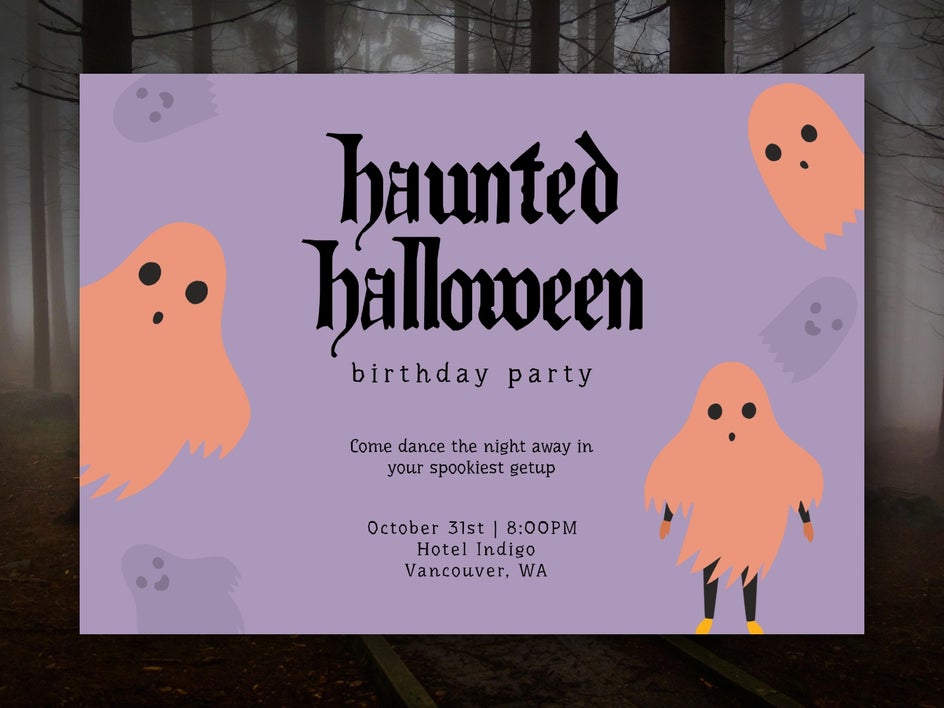 spooky halloween birthday invite