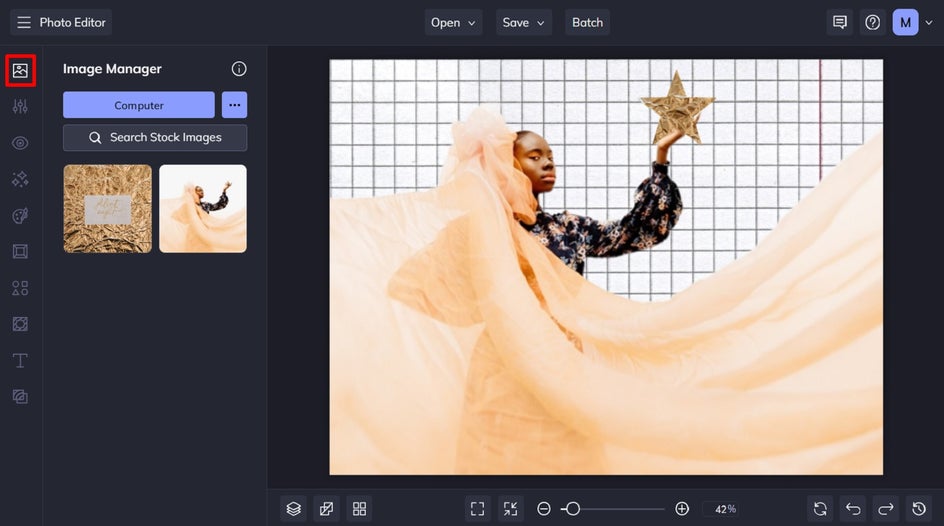 open image manager for clipping mask