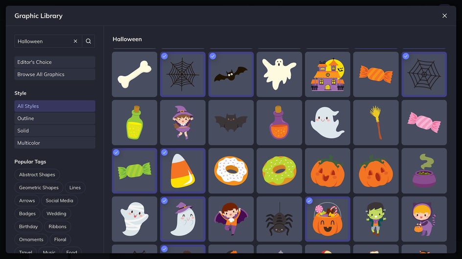 graphic library with halloween graphics