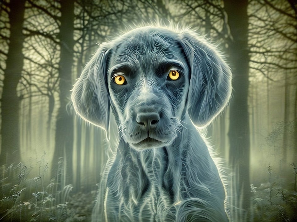 photo of puppy with ghoul effect applied