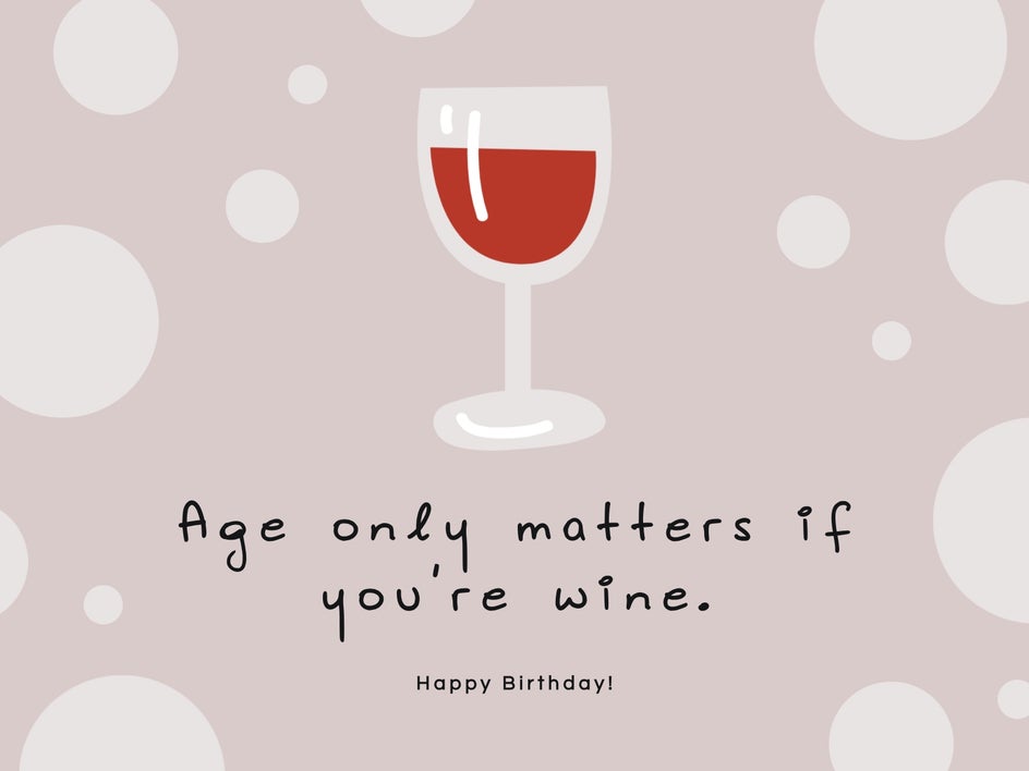 funny birthday card for wine lover