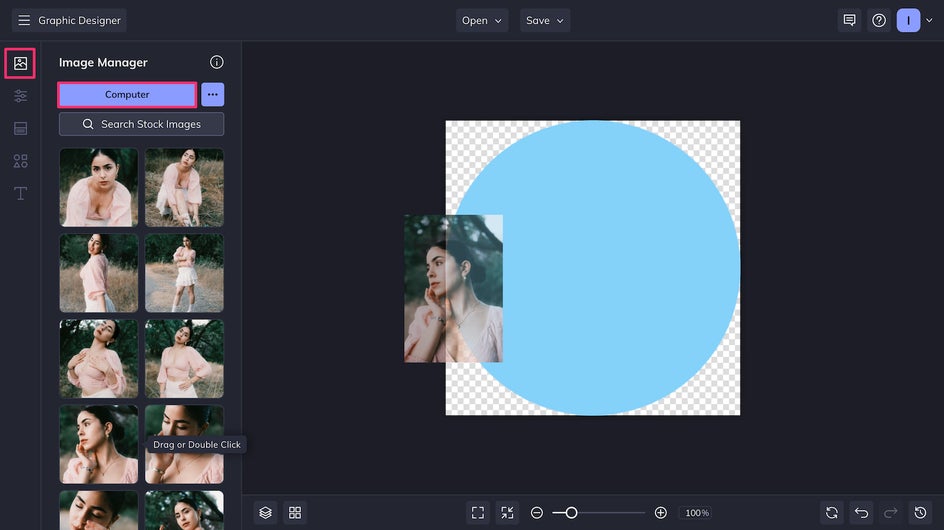 upload profile picture and add to circle graphic