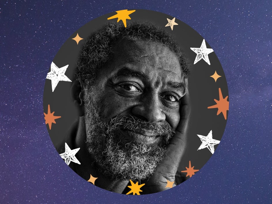 create a starry border for older man profile photo