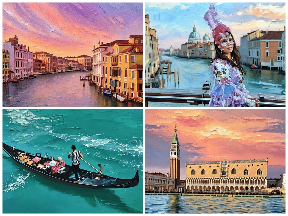 travel collage made with impasto gfx effect