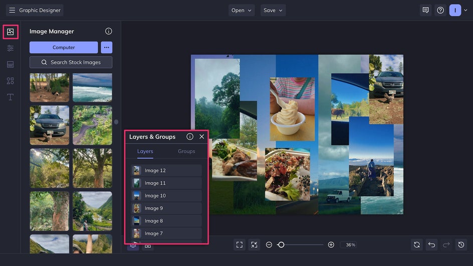 add image layers to collage in designer