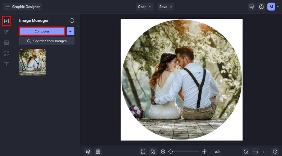 add photo clipping mask to circle graphic