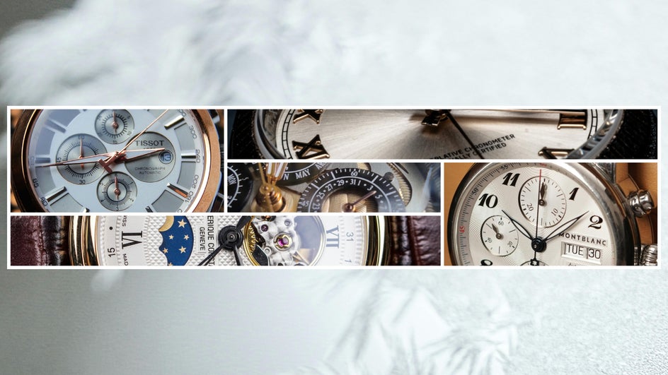 vintage clocks collage banner example