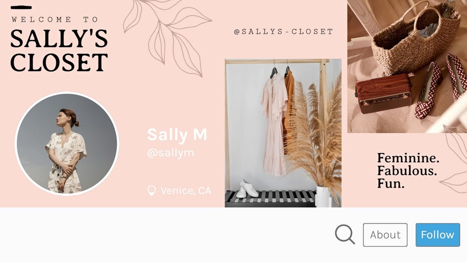 final result of poshmark banner tutorial with poshmark profile example